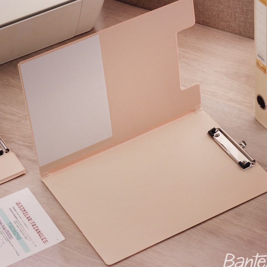 

(X17☑] Bantex Clipboard with Cover / Clipfolder / Papan Jalan / Papan Ujian A4 F4 Folio Peach.!