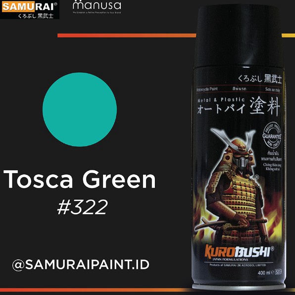 

(E44✯) Samurai Paint Standard Tosca Green Hijau Tosca Biru Hijau #322 Cat Aerosol Kualitas Kompresor.