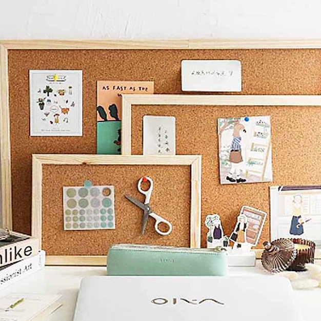 

[Z39✯] Note Memo Board Shop papan gabus cork board Wood Wall Hanging Message Bulletin Board Frame Notice [julyforud].!!