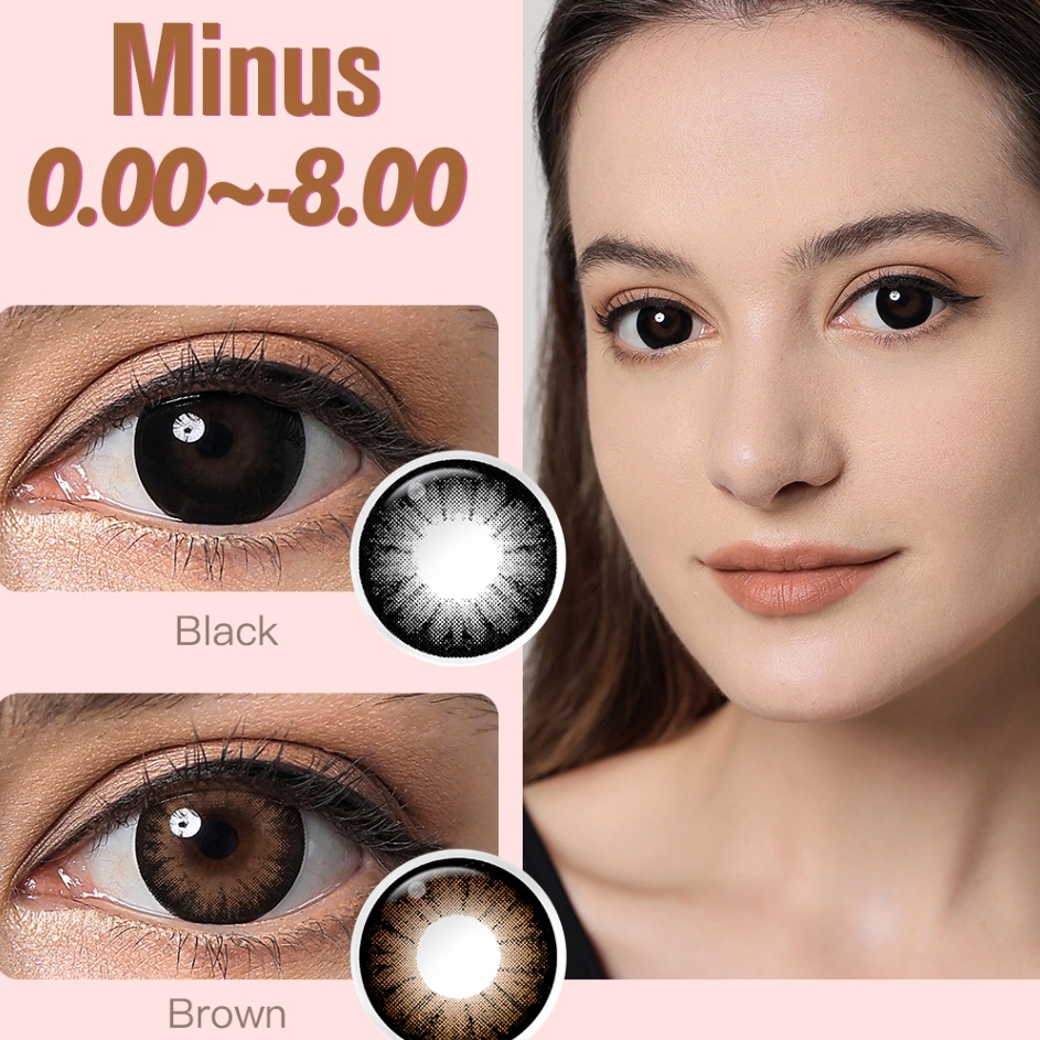 [220] [0.00~-8.00] Softlens Minus 14.5MM,  Soflens Minus Hitam, Softlens Mata Normal,  Lensa Kontak 