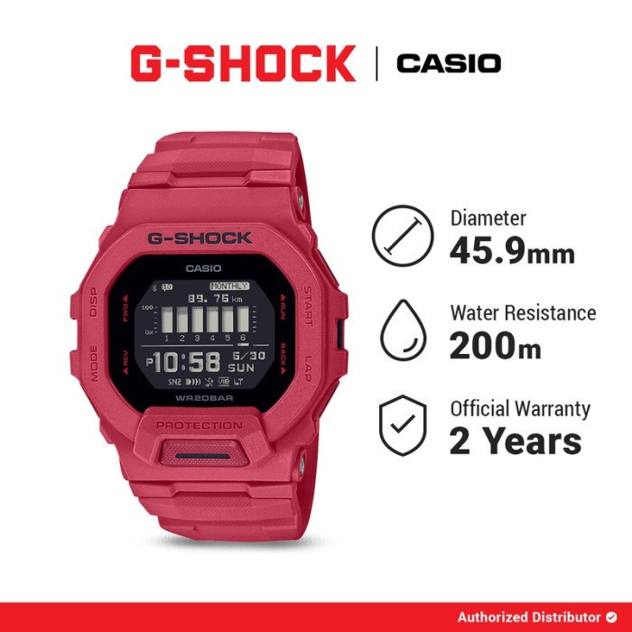 G-Shock Step Tracker Jam Tangan Pria GBD-200RD-4DR Digital Original Red