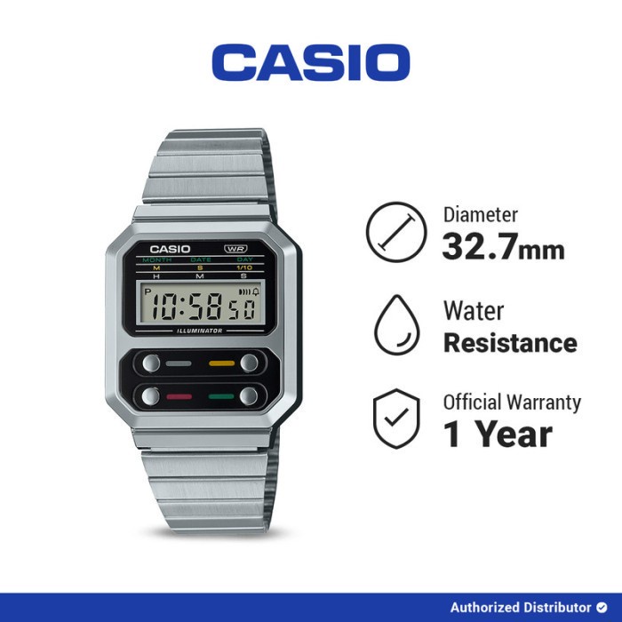 [READY INSTANT] Casio Jam Tangan Unisex A100WE-1ADF Digital Original