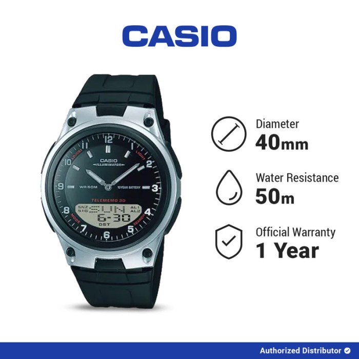 [READY INSTANT] Casio Jam Tangan Pria AW-80-1AVDF Digital Analog Original