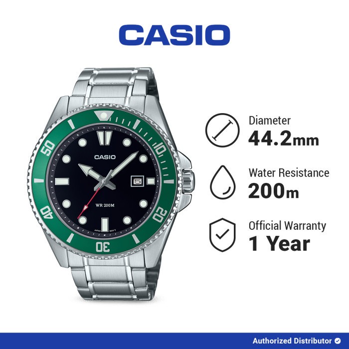 Casio MDV-107D-3AVDF Original Jam Tangan Pria Analog Silver