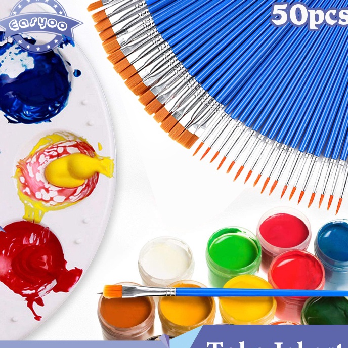 

(F27➸) 50pcs Set Kuas Lukis Lengkap Paintbrush Paint Brushes Brush Kuas Cat Air Cat Minyak Lukis..