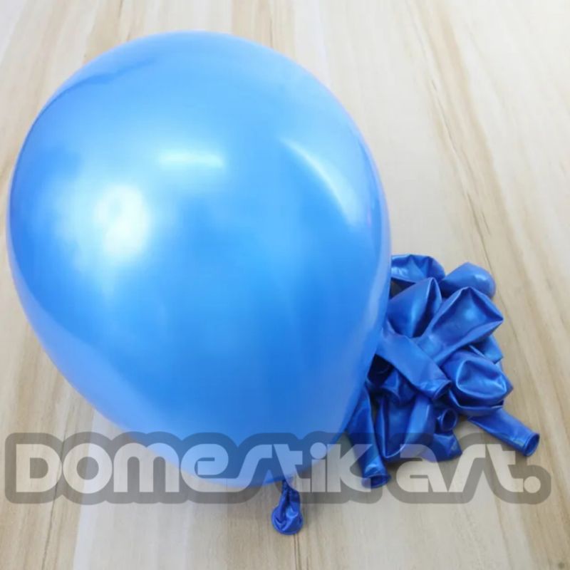 Balon Metalik BIRU / Balon latex Metalik 12 inch / Balon latex