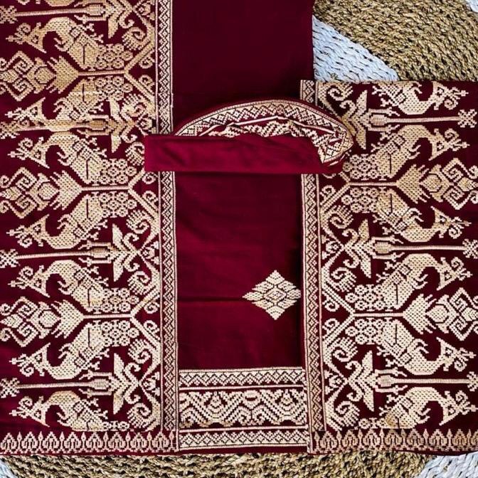 [V00➲) Set setelan couple kamen saput udeng songket bordir / set kamen songket bordir+saput+udeng / 