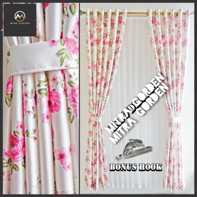 Gordeng Jendela/Gorden Rumah Bahan Blackout Motif Panda Model Smokring