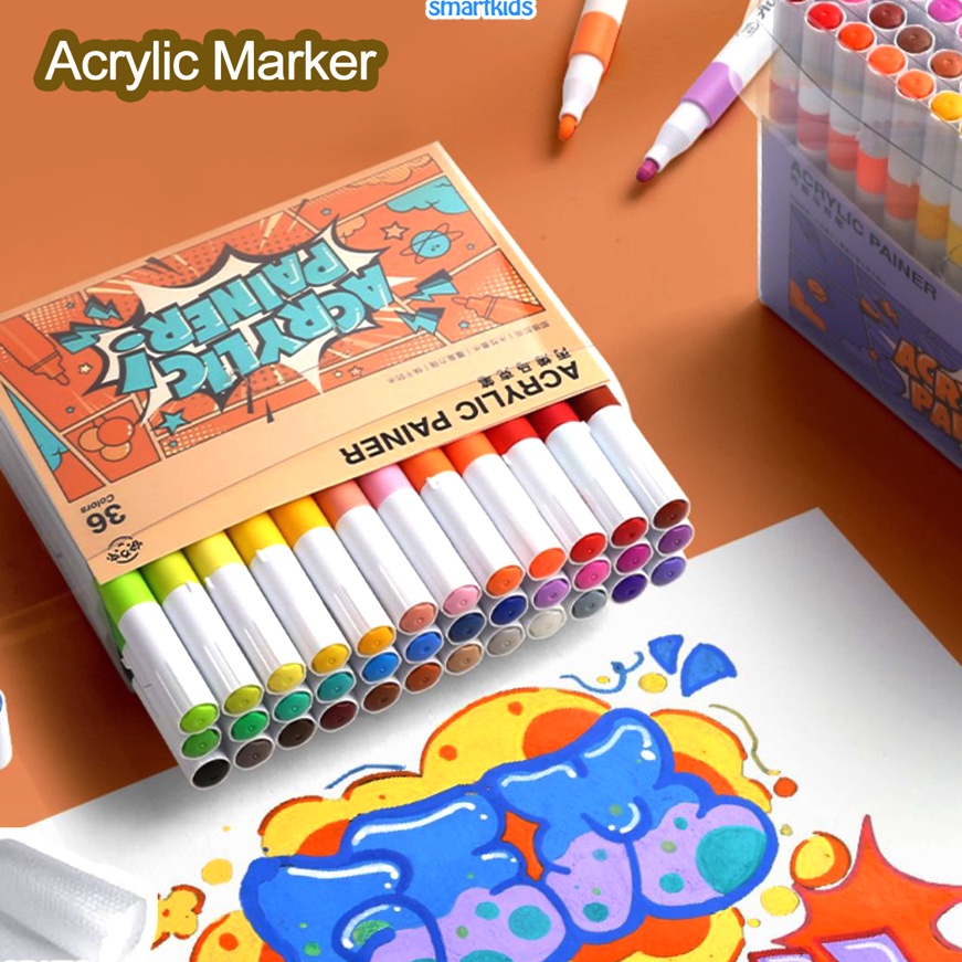 

[X04-✮> Pen Akrilik Marker Warna Cepat Kering Tahan Air / Spidol Acrylic Painter / Menggambar Kreativitas Seni Edukasi Anak✓.!!