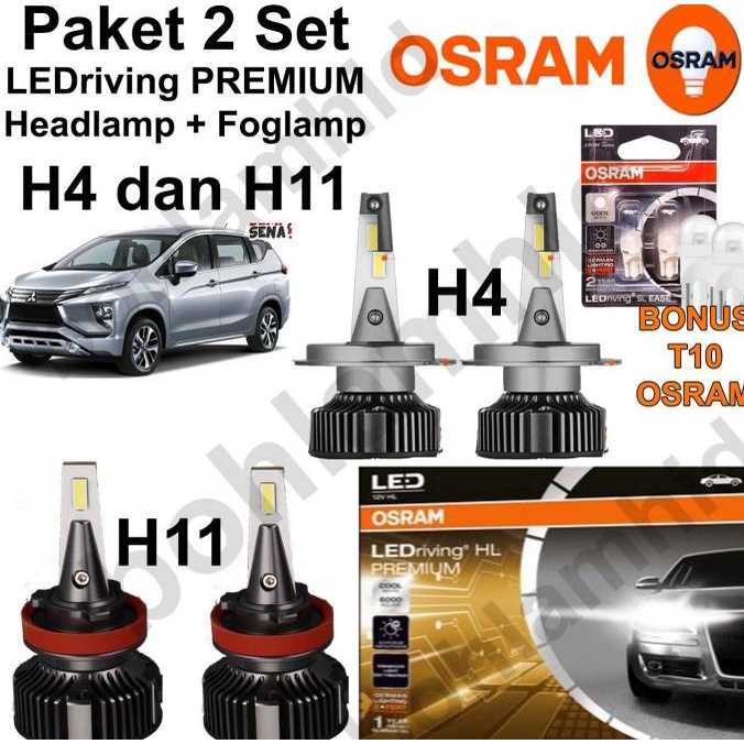 Lampu LED Xpander Expander Osram Premium 2Set Headlamp H4 Foglamp H11