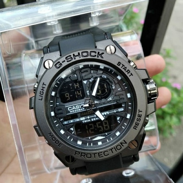 [S76-➲] Jam Tangan Pria G Shock GST-8600 Metal Full Black Tampilah Mewah Murah & Elegan Bonus Tas da