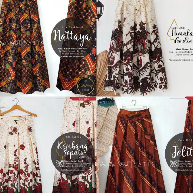 (D4-7] ROK BATIK PANJANG KLOK JARIK STS HALUS UNGGUL JAYA..