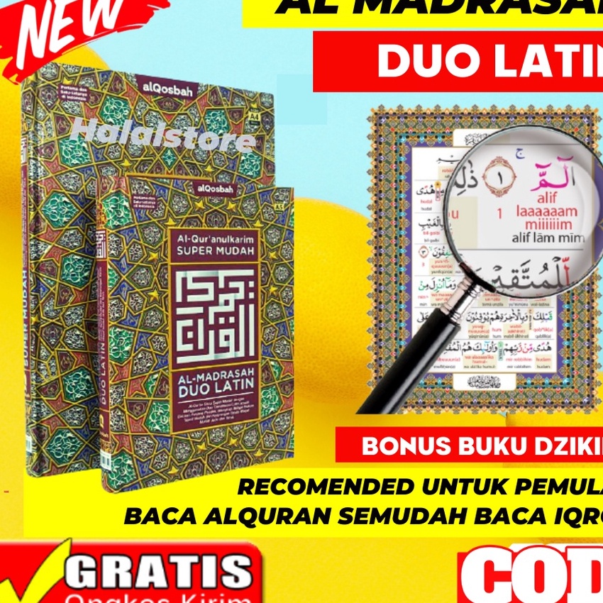 [O10-☛) Al Quran Tajwid dan Terjemahan AlQuran AlMadrasah DUO LATIN A4 Besar dan A5 SEDANG 30 Juz Or