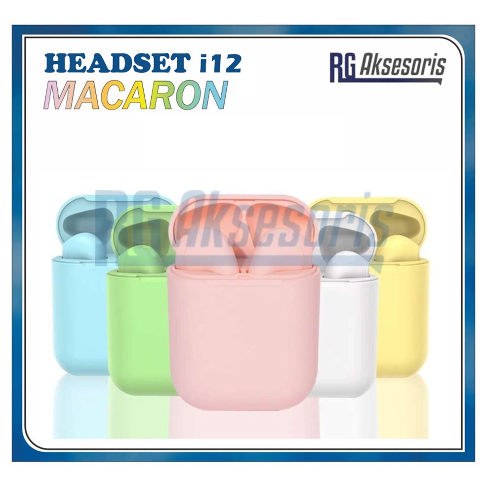 GROSIR Headset Bluetooth i12 MACARON / i12s Wireless inpods 12 v5