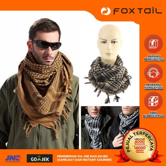 Sorban Shemagh airsoft import halus / sorban / keffiyeh - Merah(T5Y6) Sorban Palestina Segi Empat So