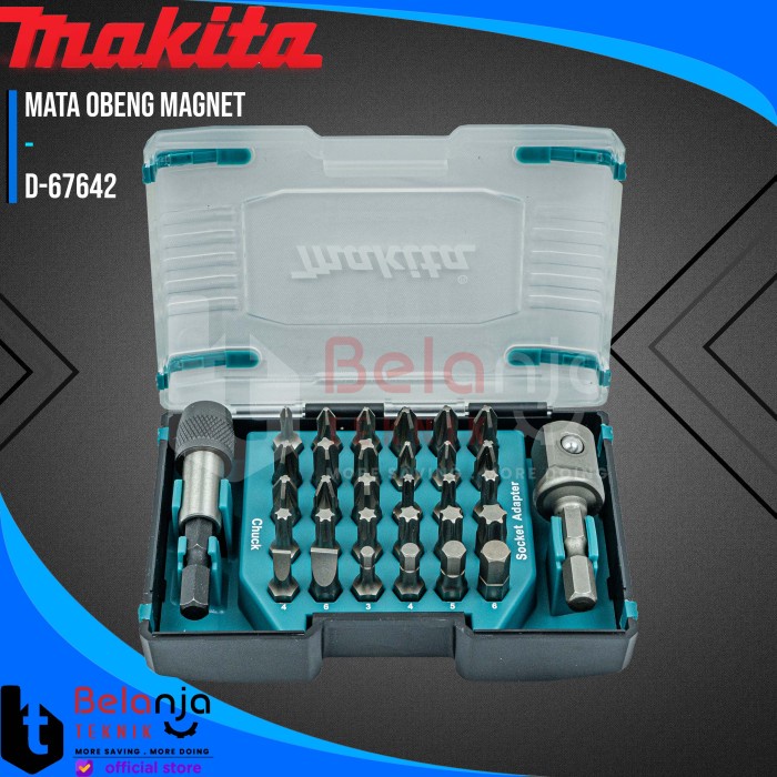 ✅New Ori Makita Magnetic Screwdriver Bit Set 32 Pcs Mata Obeng Magnet D-67642 Bisa Gojek