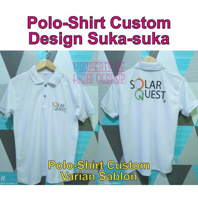 Kaos Polo Shirt Custom Design Logo Sendiri Bordir/Sablon Satuan