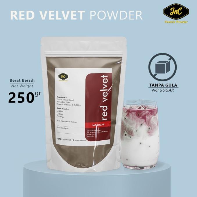 

JnC Red Velvet Powder Tanpa Gula 250gr / bubuk minuman red velvet