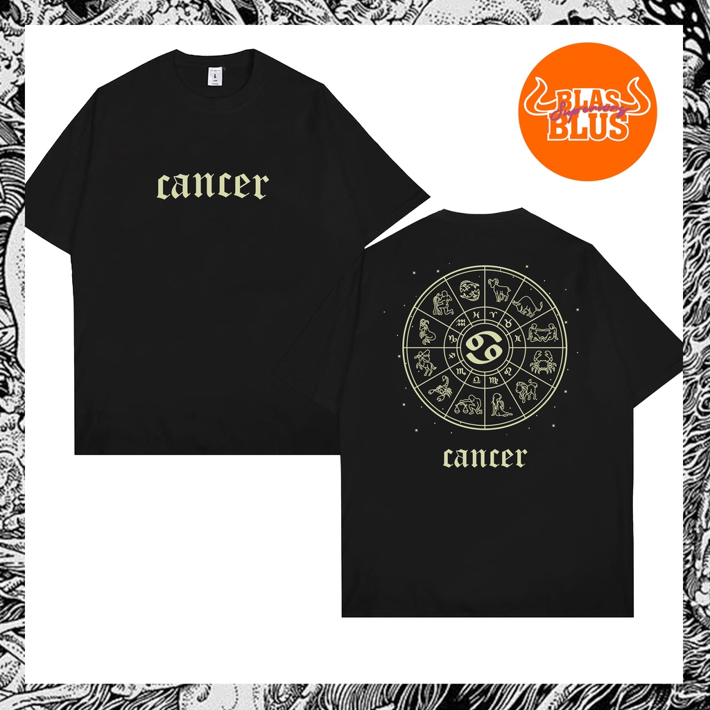 Kaos Zodiak Cancer Baju Distro Pria Dewasa Premium Garansi Original