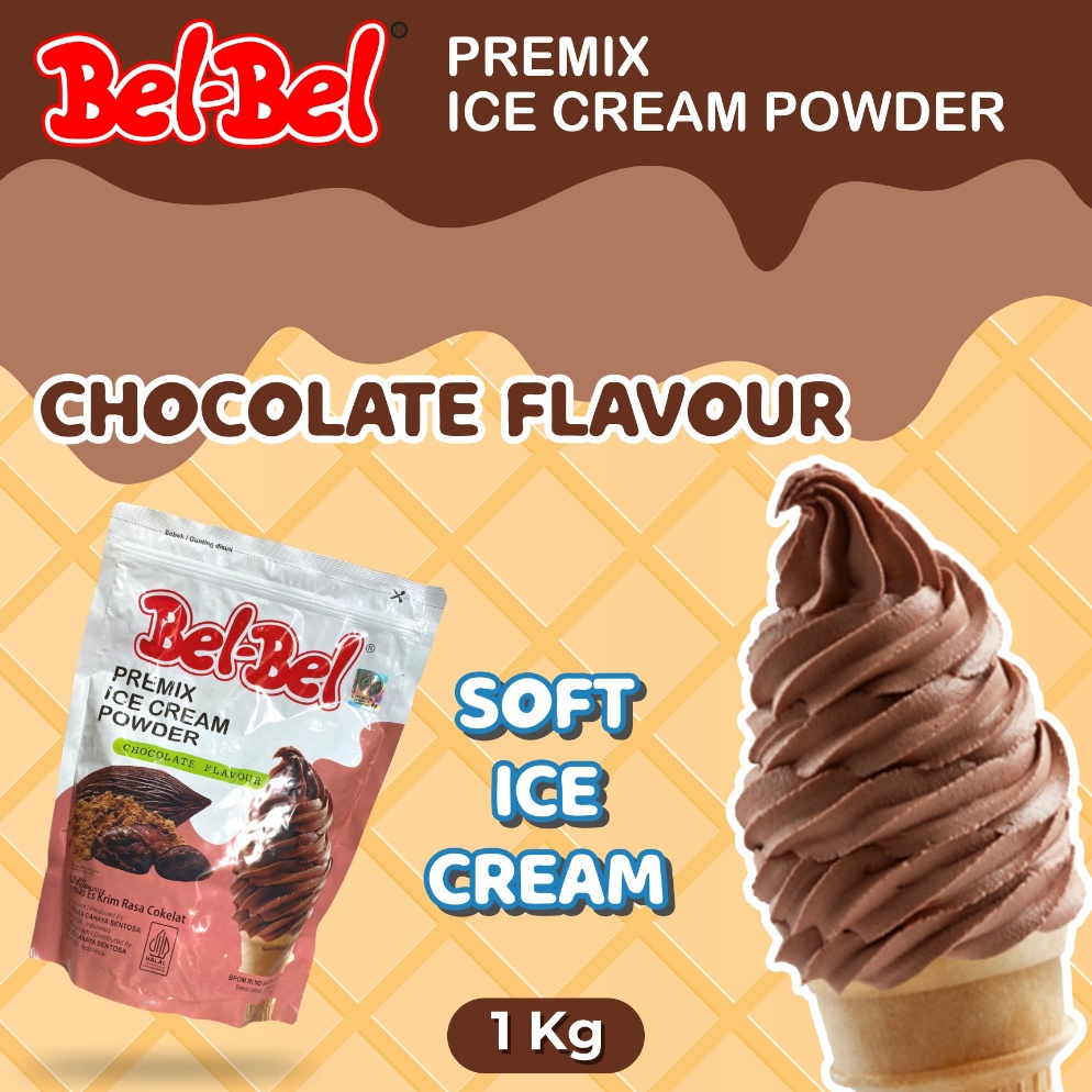 

LKCW2548 Soft Ice Cream Powder Premix Belbel Rasa Cokelat Kemasan 1 Kg | Halal | BPOM
