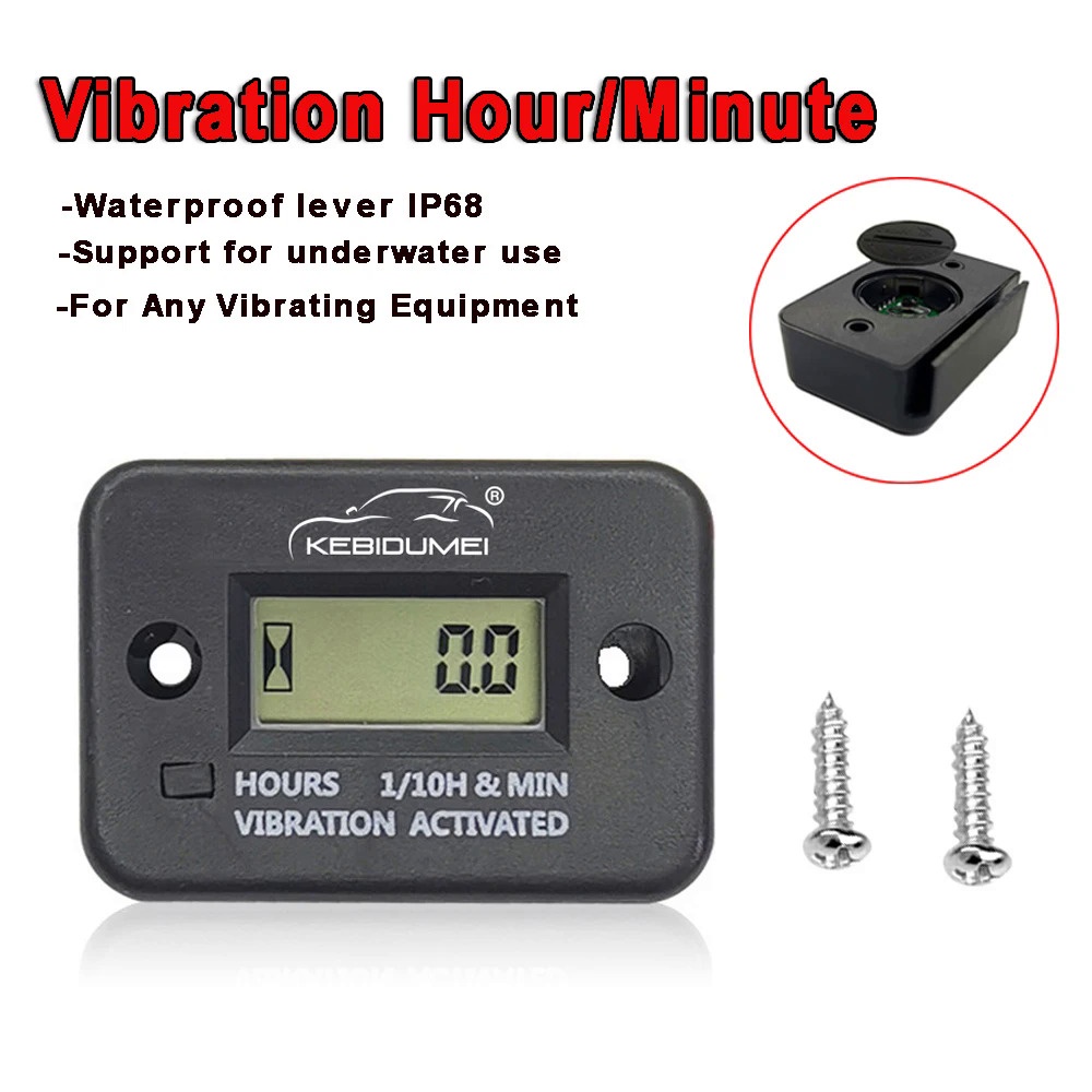 ❤Upgrated Digital Vibration Tachometer Hour Meter Waterproof Engine Gauge LCD Display Reset Auto Sle