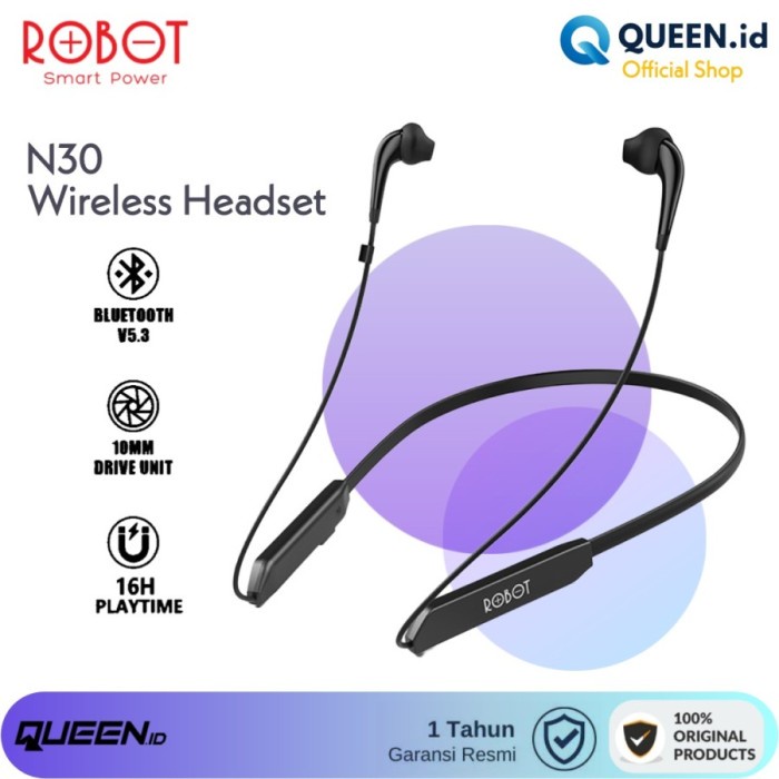 ROBOT N30 SPIRIT WIRELESS BLUETOOTH 5.3 SPORT HEADSET NECKBAND EARBUDS