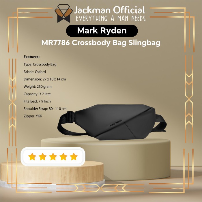 ✨Ready Mark Ryden Mr7786 Crossbody Bag Slingbag - Tas Selempang Pria Berkualitas