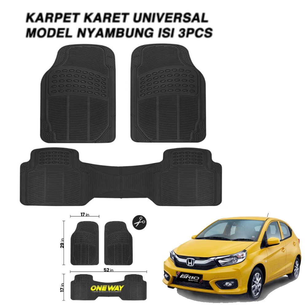 KARPET MOBIL BRIO ONEWAY Karpet Mobil Karet Rubber UNIVERSAL