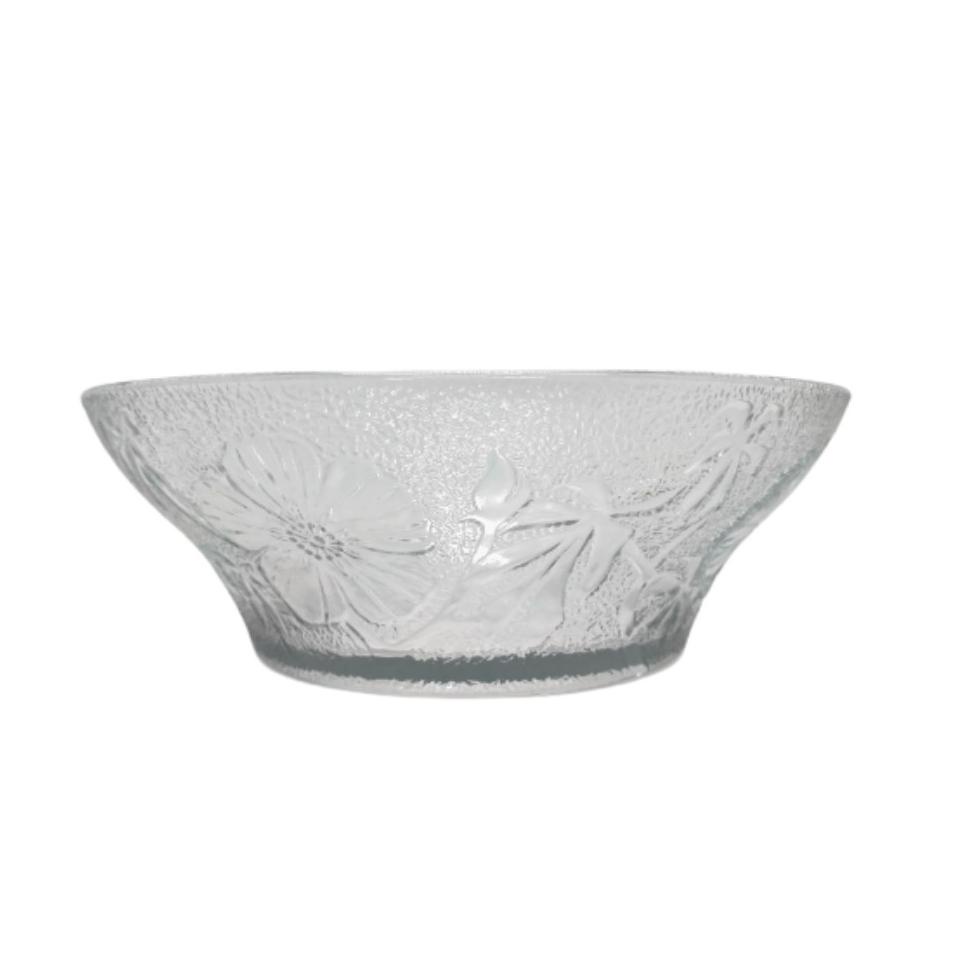Kedaung Mangkok Kaca / Bowl Motif Bunga 8.75"