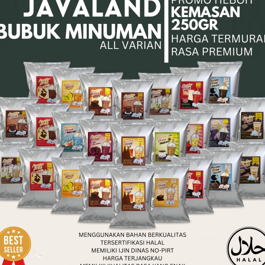 

NQFJ4666 Jangan Sampai Kehabisan!!! Javaland Mix Bubuk Minuman Boba Kekinian Aneka Rasa 250gr