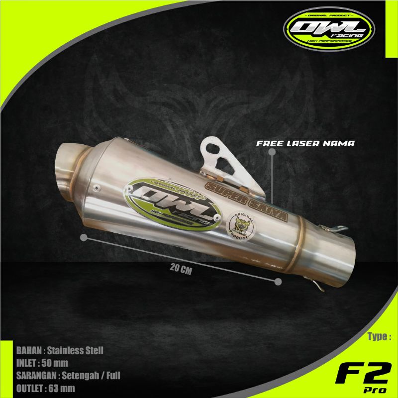Silincer knalpot drag slenser knalpot racing type F2 Pro