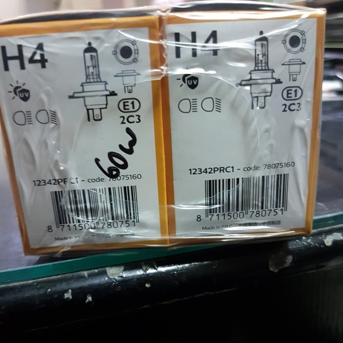 Bohlam philips H4 12v 60/55W P43t-38 lampu depan mobil-kuning terpercaya
