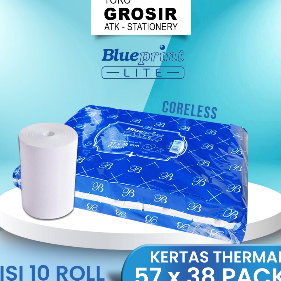 

VLKB4685 57X38 (1 PACK) KERTAS KASIR STRUK KERTAS THERMAL TERMAL EDC BRI PPOB BP LITE 57MM CORELESS ≈ 58x40