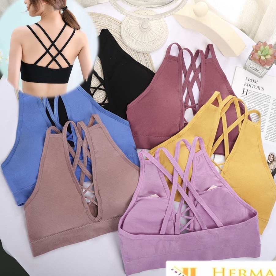GQCW6215 Terlaku... HC Bra Wanita Tanpa Kawat 6830 BH Sport Push Up InStyle Senam Zumba Jogging Yoga