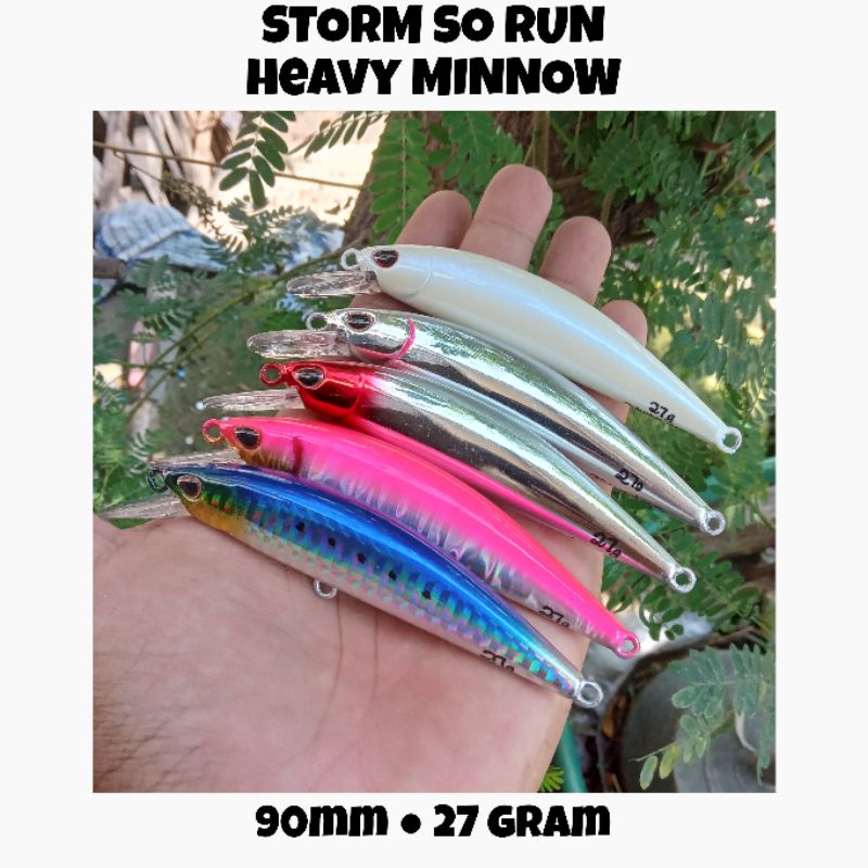 STORM SO RUN HEAVY MINNOW 90mm 30gr REPAINT SINKING CASTING LURE ORIGINAL