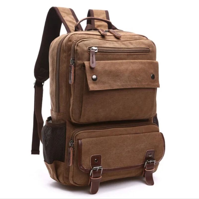 Tas Ransel Kanvas Import RZ61754 Backpack Kanvas Import Pria dan Wanita Tas Punggung Kanvas Import