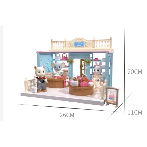 Koala Diary Dollhouse Ice Cream Shop - Sylvanian Family Ready