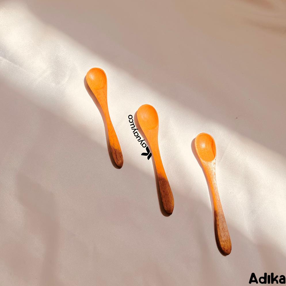 SENDOK BUMBU KAYU MAHONI / SENDOK KAYU KECIL / SENDOK KOREA / SENDOK KAYU KOREA / SENDOK KAYU MADU