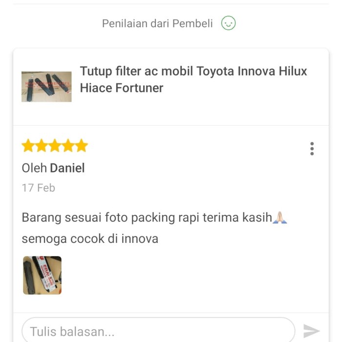 Tutup filter ac mobil Toyota Innova Hilux Hiace Fortuner best deal