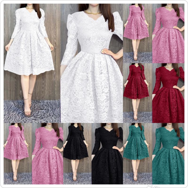 Dress Korean Style Dres Cewek Simple Elegan Mewah Fashion Terbaru Terlaris Remaja Wanita Dress Korea
