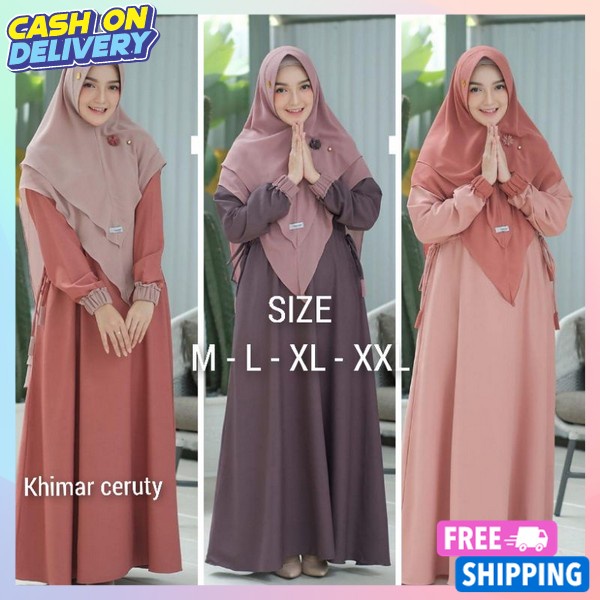 Gsmis Wnta Casual Premium Gamos Setlan Hamis Baju Dan Perempuan Ganis Syari Gamia Plus Jilbab Satu S
