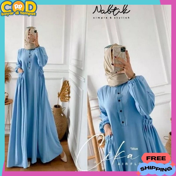 Baju Dress Polos Gmis Dewasa Jumbo Games Kekinian Midi Dress Musli Cod Dress Gamis Muslim Bsju Ibu2 