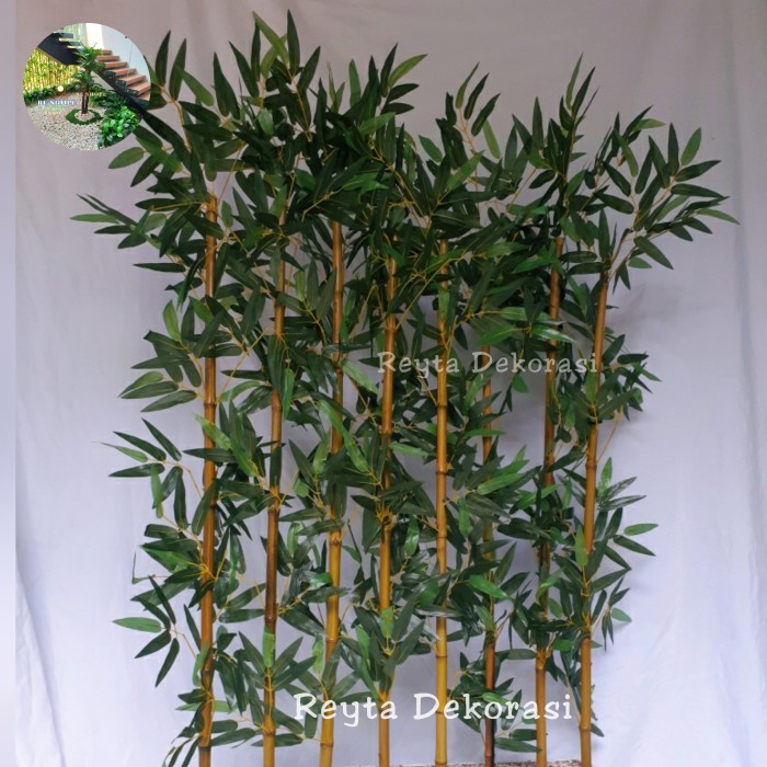 Ready stok pohon hias plastik tinggi 1M/bambu hias plastik partisi bambu hias