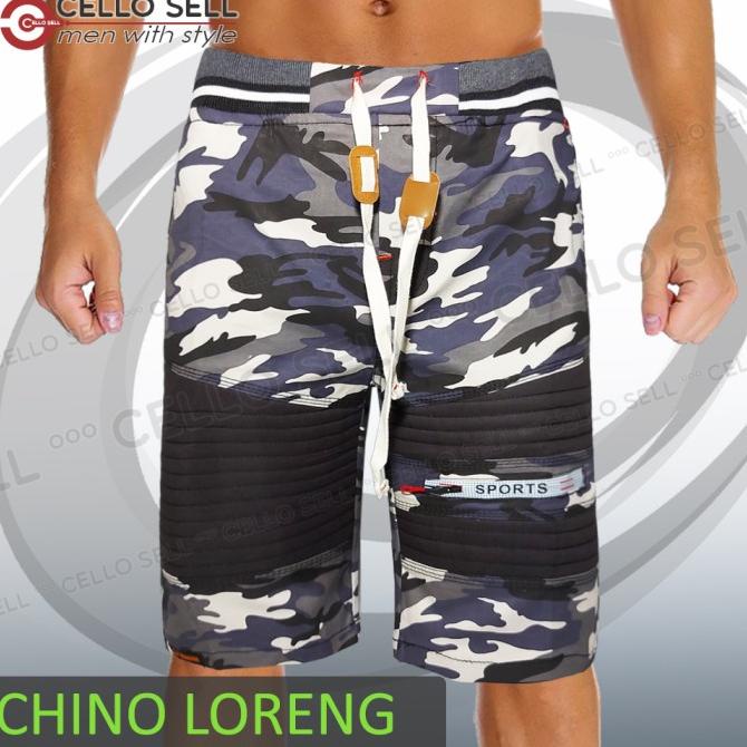 Celana Pendek Pria Chino Army Loreng