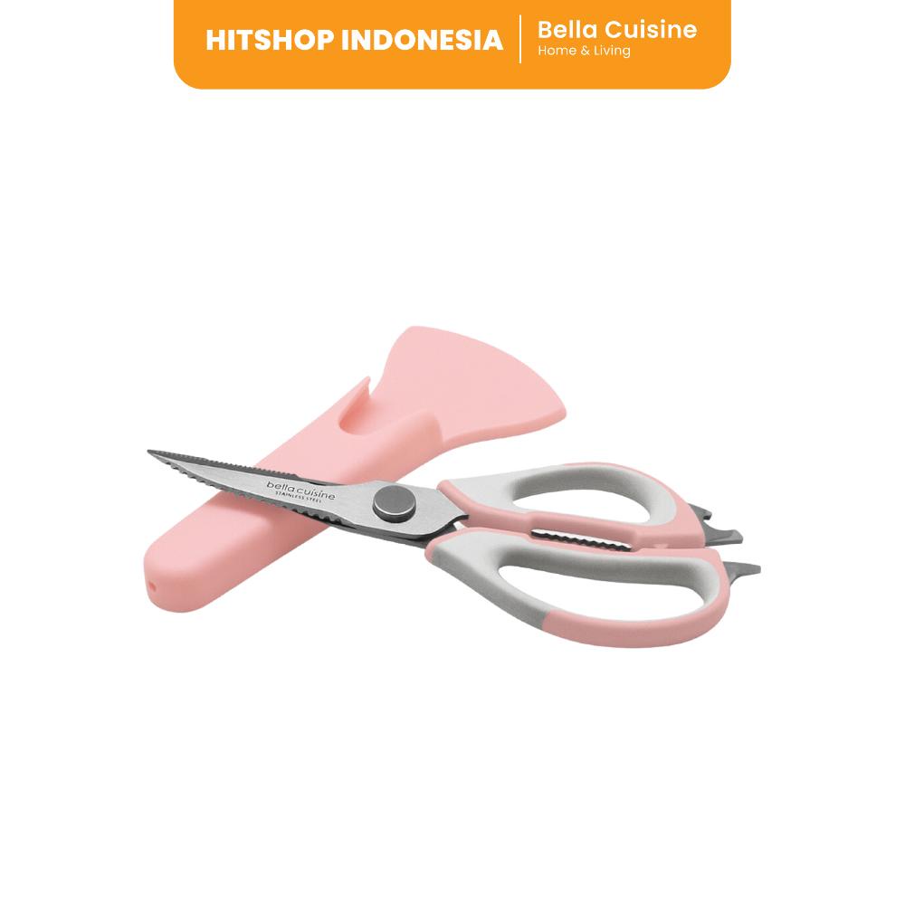 

| [bella cuisine] multi scissors with holder - gunting dapur dengan tutup / hitshop