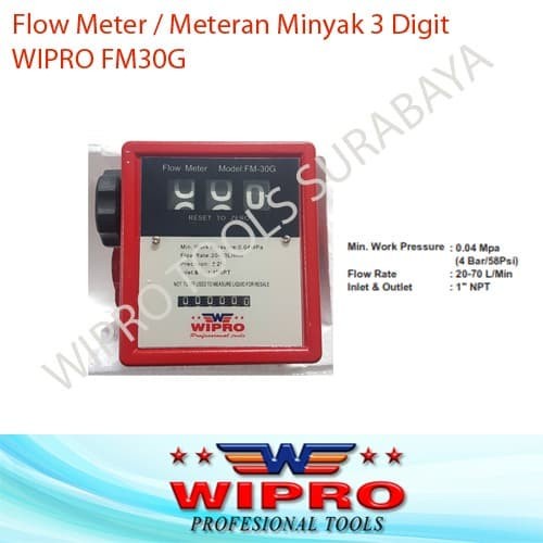 Terlaris Flow Meter Meteran Minyak Solar 3 Digit Wipro Fm30G