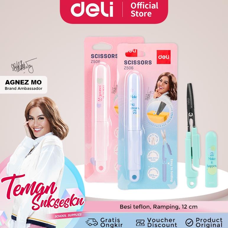 

[DELI X AGNEZ MO] Deli Portable Scissor / Gunting Portabel Lucu Besi Teflon CZ506