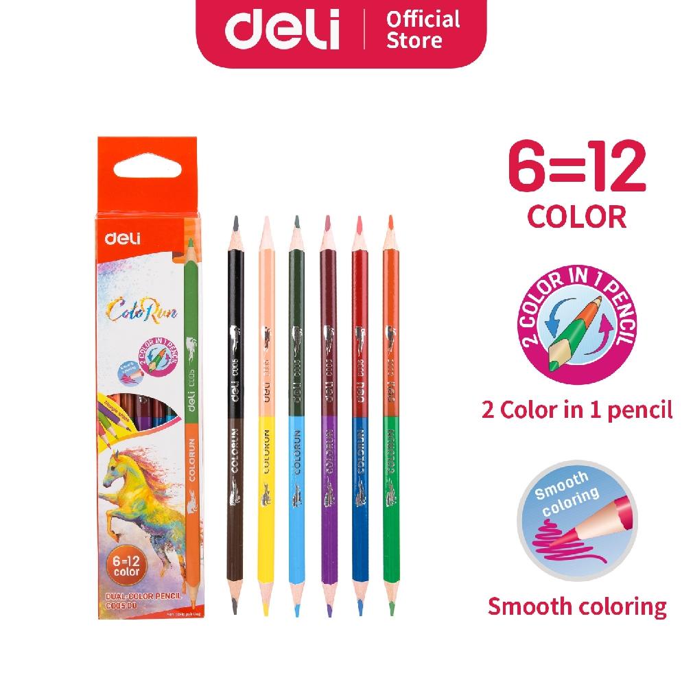 

Deli Pensil Dual Warna 6/12 Warna lead pensil berkualitas untuk hasil warna yang halus EC00500