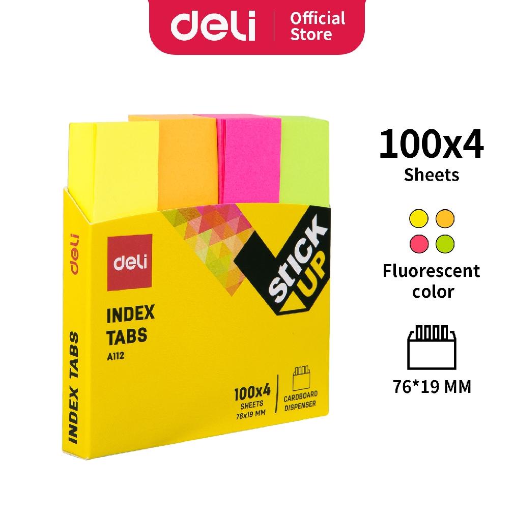 

Deli Index Tab penanda warna cerah melekat kuat media yang ditempel tetap bersih 100sheet EA11202