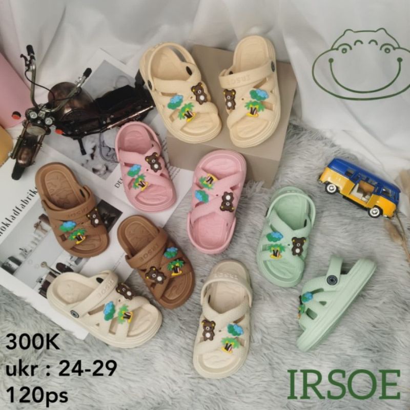 SANDAL JELLY KARET ANAK MODEL SLOP TALI KEKINIAN IROSE